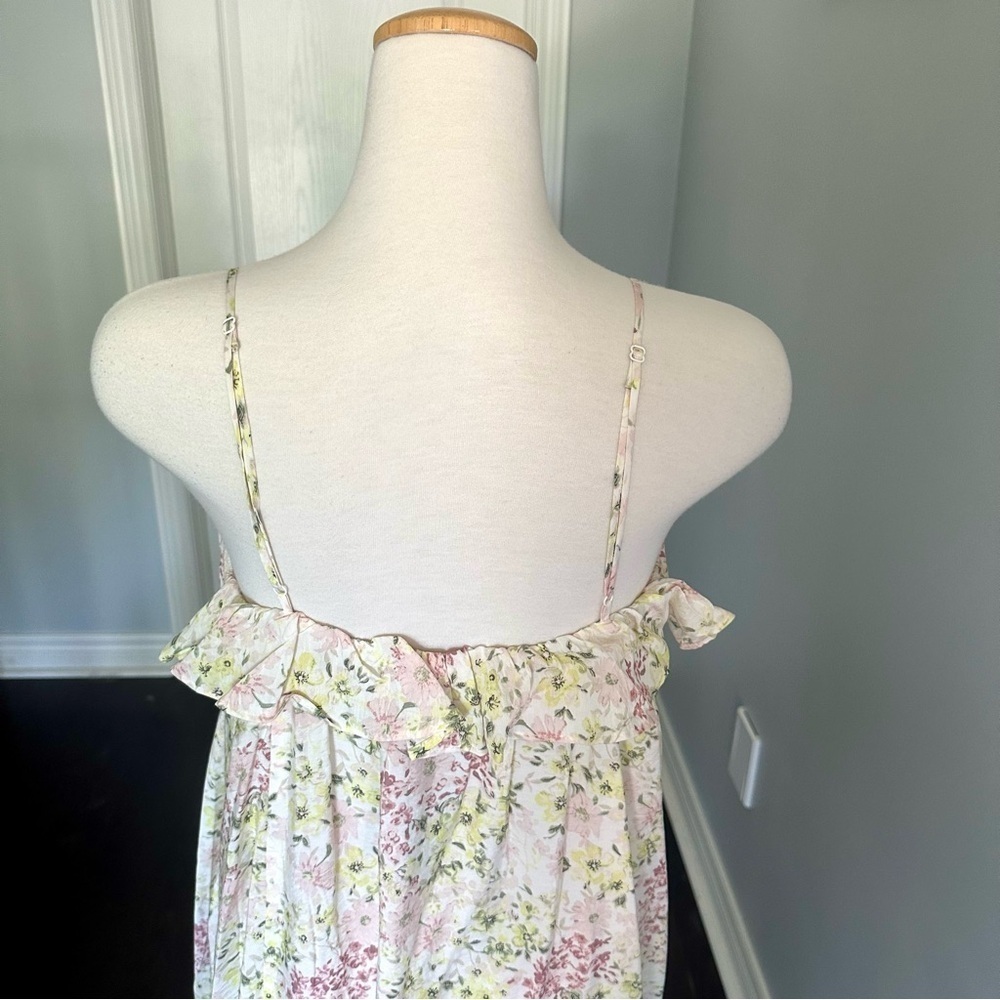 H&M Floral Sleeveless Flounce V Neck Dress - Size M - Picture 12 of 14